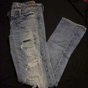 American Eagle Outfitters Ripped Blue Boyfriend Jeans